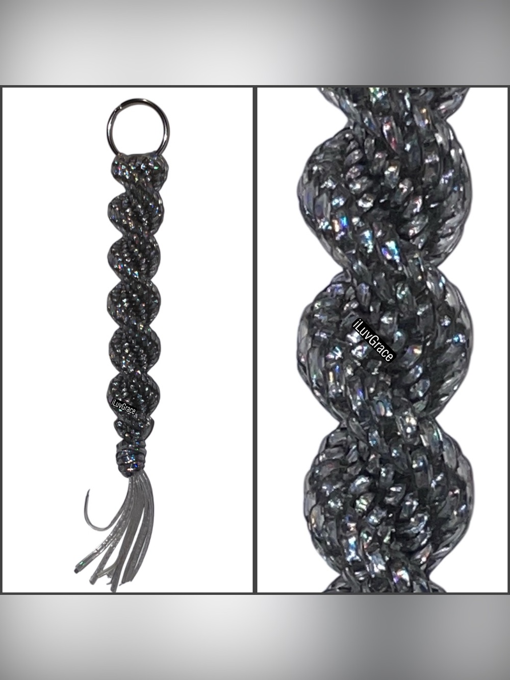 Handmade Keychain ~ Holo Silver ~ Number 2